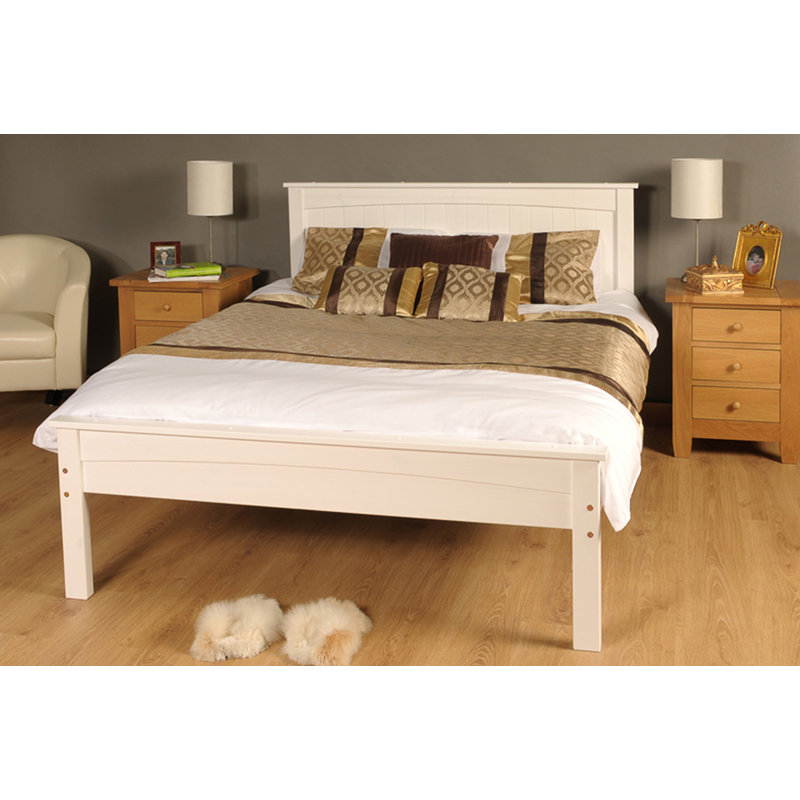 Roca Solid Wood Bed, Single (3'), White