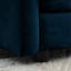 Chenille bleue 2 sièges de salon. Bois massif, éponge confortable, tissu respirant pour le confort de la maison, structure en bois, revêtement, tissu haut,