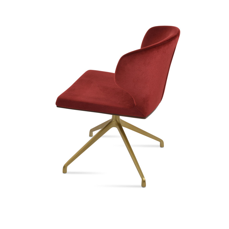 Fauteuil pivotant Amed Plus, Cerisier, Doré
