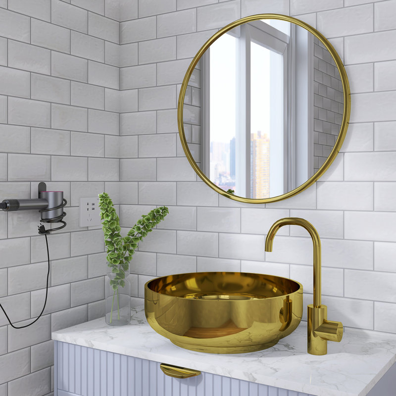 Peckover 12" x 12" Glass Subway Wall