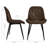 Faux Leather Armless Side Chairs With Sturdy Metal Legs, Set Of 2-352417493