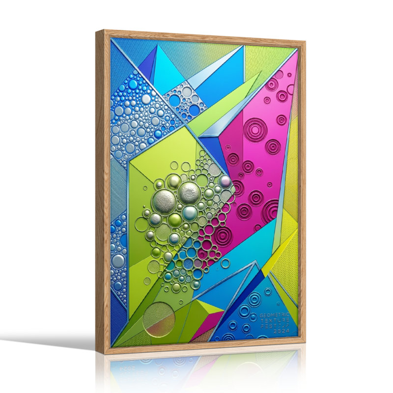 «Geometric Bubbles», reproduction d'art sur toile, ensemble de 1, 24"H x 18"W, Natural
