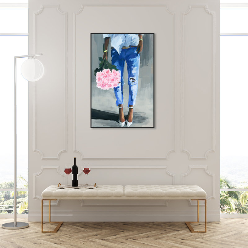 " Me And My Bouquet ", 30" H x 45" W, Black Framed