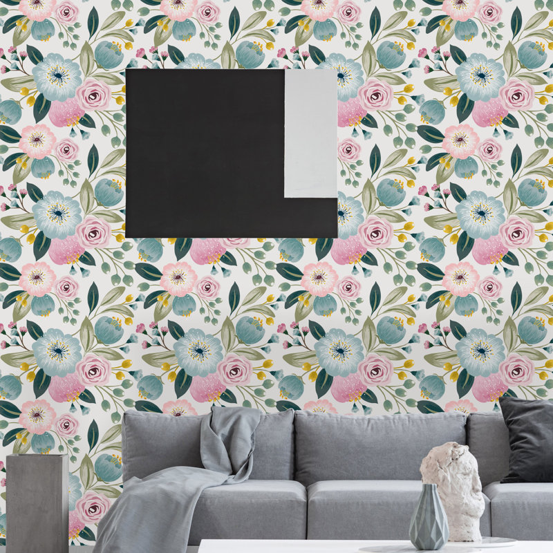 Rouleau de papier peint adhésif Prampton, 16.67" L x 25" W