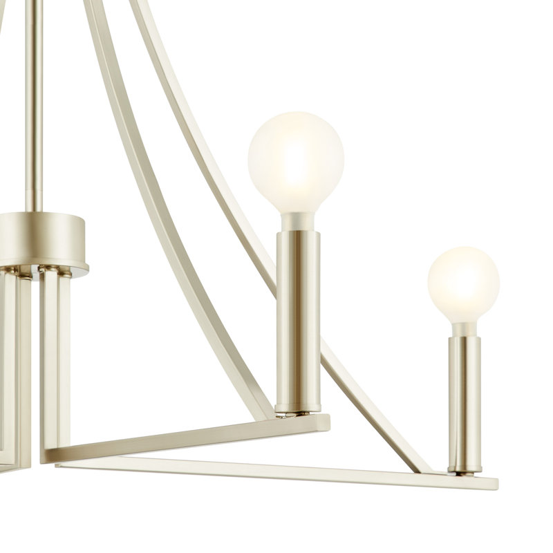 Lustre 4 lumières Meridian en nickel brossé, Nickel brossé