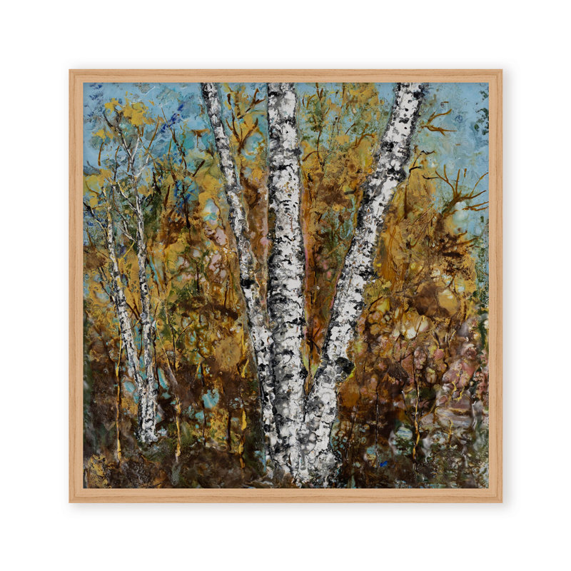 Art mural sur toile "Bouleau bruni" par Karen Biery, 30" H x 30" W x 1.125" D, Framed Print, Beige
