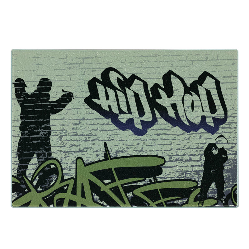 Multicolore planche à découper en verre trempé Ambesonne Hip Hop