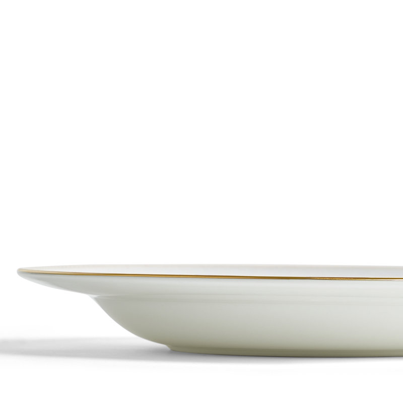 Renaissance Grey Ceramic Soup Bowl with Gold Detailing