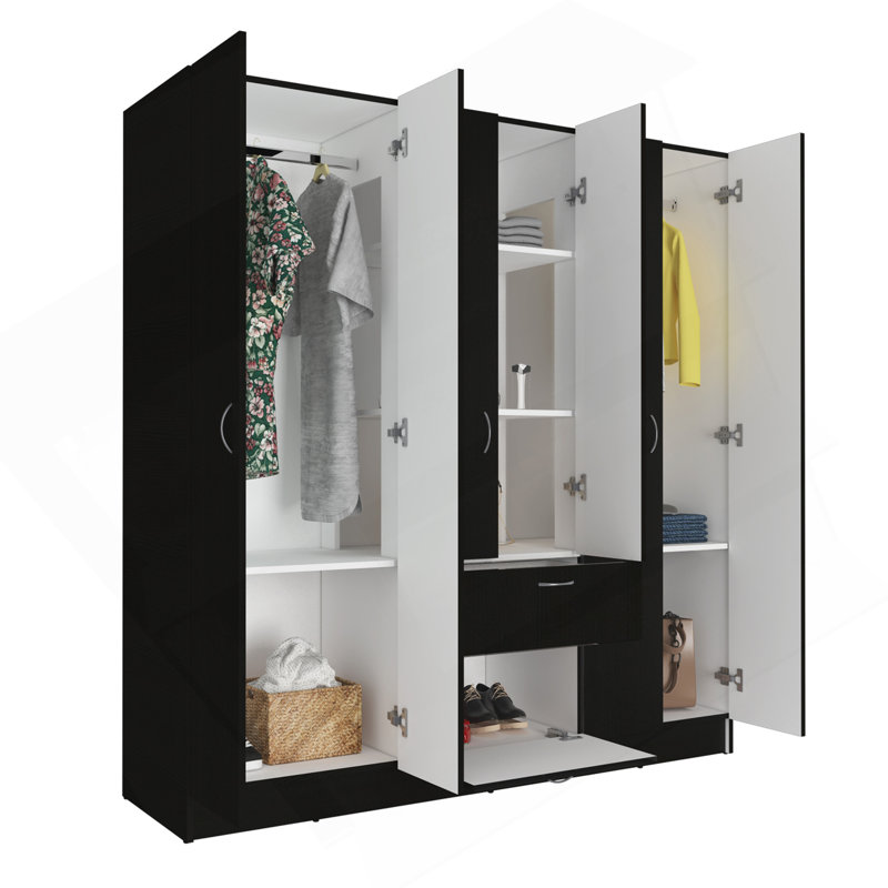 Armoire à six portes, trois armoires, chaussures à tiroirs cachés