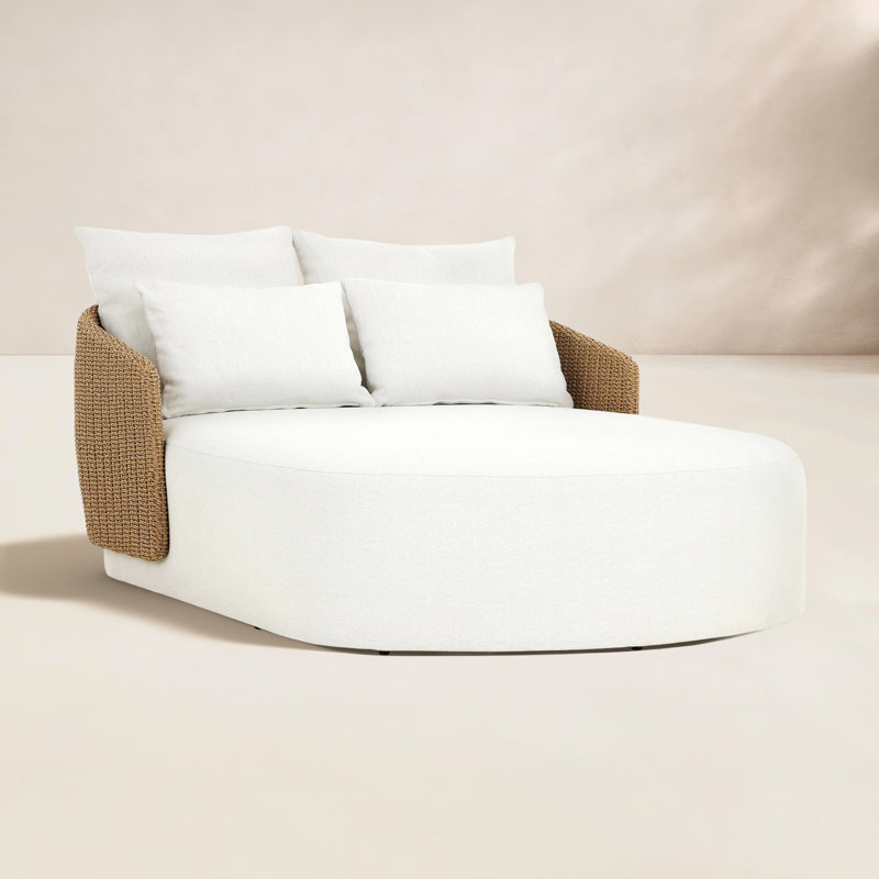Maven Outdoor Chaise Lounge, Natural, Alessi Linen