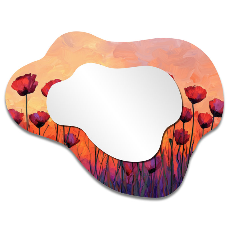 Miroir mural floral irrégulier, 27" x 35"