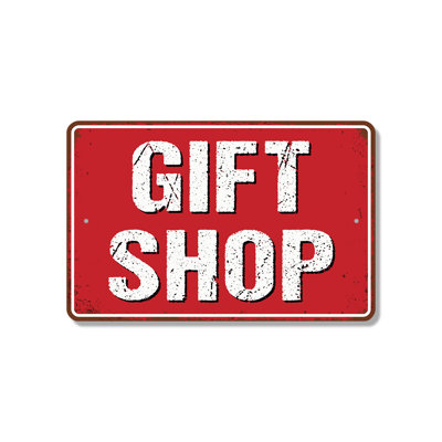 Gift Shop Street (2 Pack) 8 Inch x 12 Inch Plastic Sign