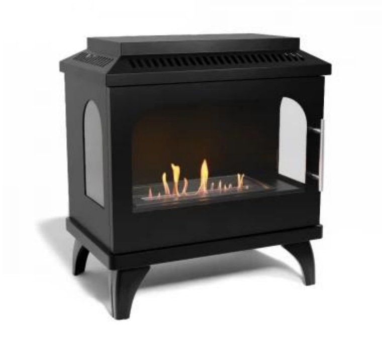 Ebern Designs 52.3cm W Black Bio-Ethanol Fireplace with 6828 BTU