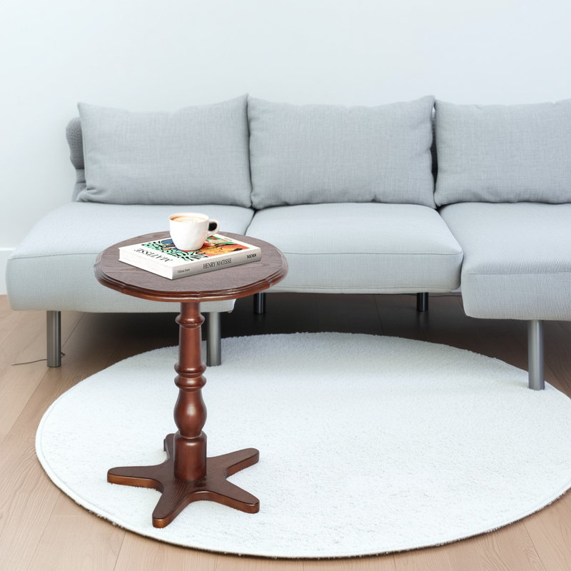 Petite table d'appoint ronde 15,75 pouces, Brun