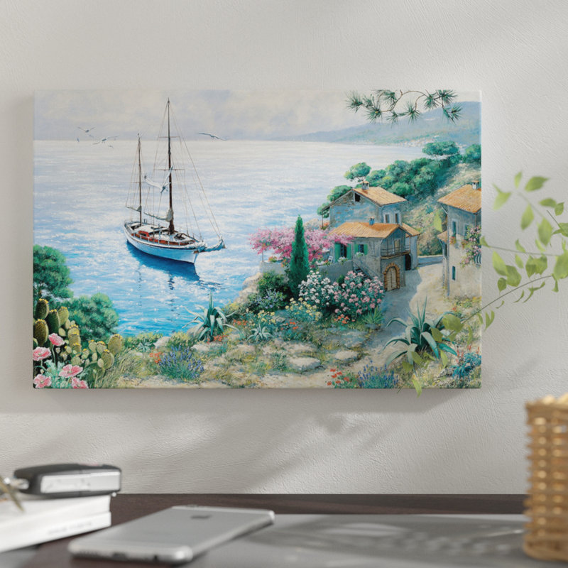«The Bay», reproduction sur toile, H 18 po x l 26 po x P 1,5 po, Toile avec cadre noir, Pas de tapis