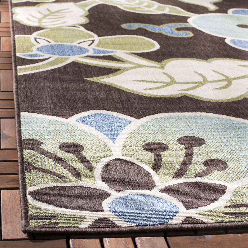 Tapis d'intérieur / extérieur à motif floral Centeno Performance, Rectangle 5 pi 3 po x 7 pi 7 po