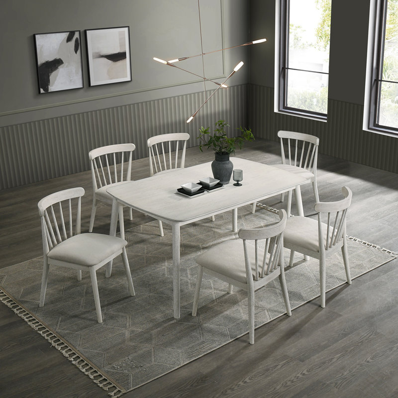 Ensemble de 2 chaises d'appoint de salle à manger, structure en bois massif, style maison de campagne rustique, assemblage facile