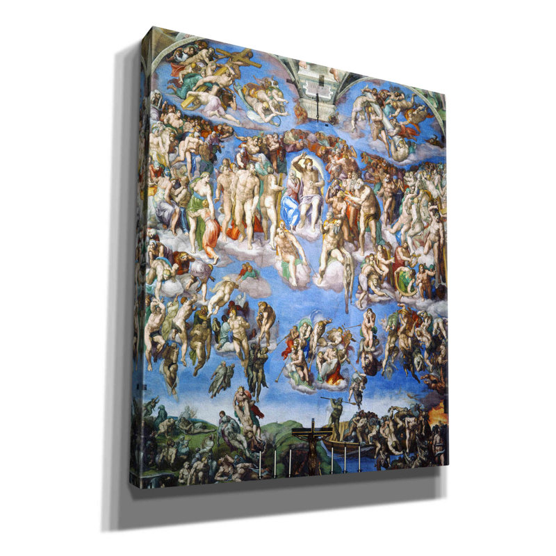 «The Last Judgement» par Michelangelo, reproduction sur toile tendue, H 24 po x l 20 po x P 0,75 po