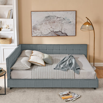 Canapé-lit capitonné rembourré avec dossier confortable et accoudoirs pour le velours de la chambre à coucher et du salon