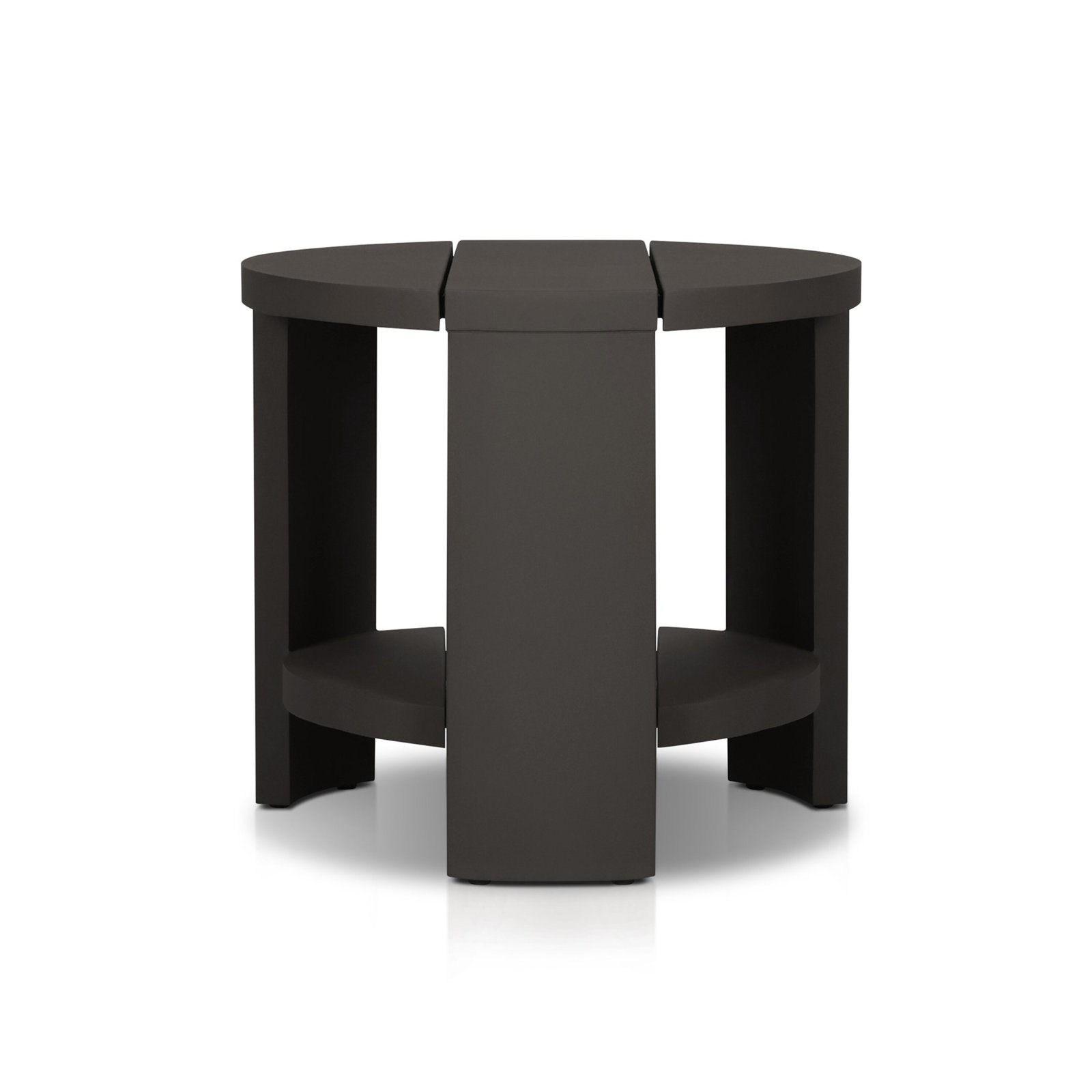 Boston Outdoor Round Metal End Table-Bronze