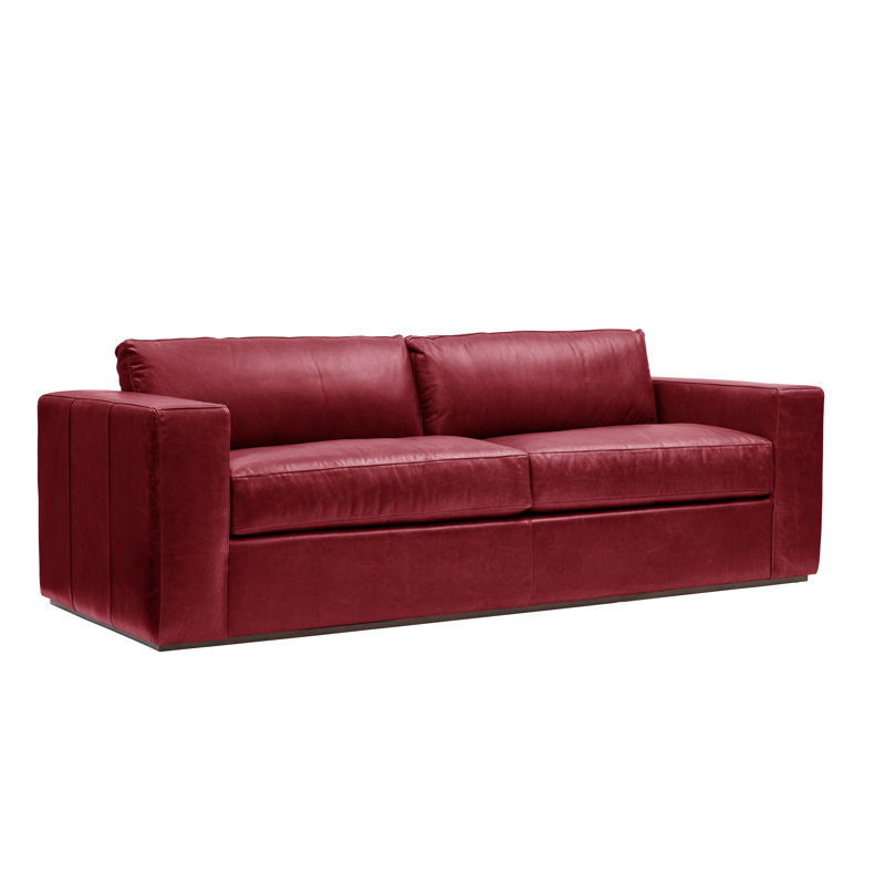 Bolo Sleeper Sofa, Belle Ruby Genuine Leather