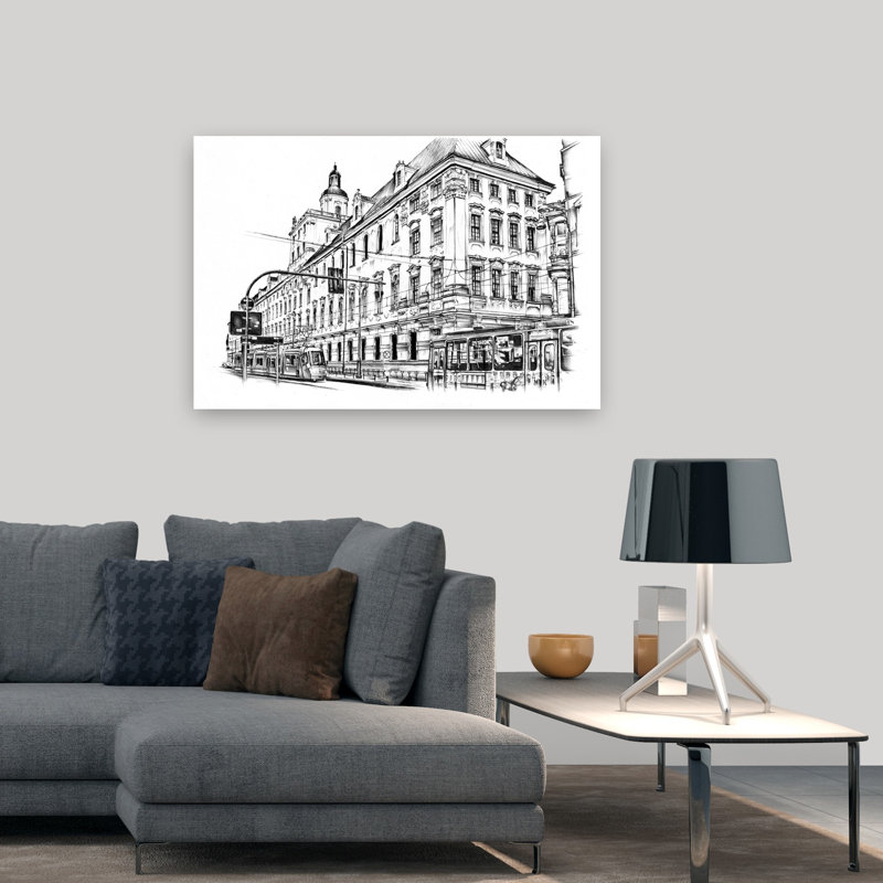 «Wroca», ville, ville, architecture abstraite classique, impression d'art mural, H 32 po x l 48 po