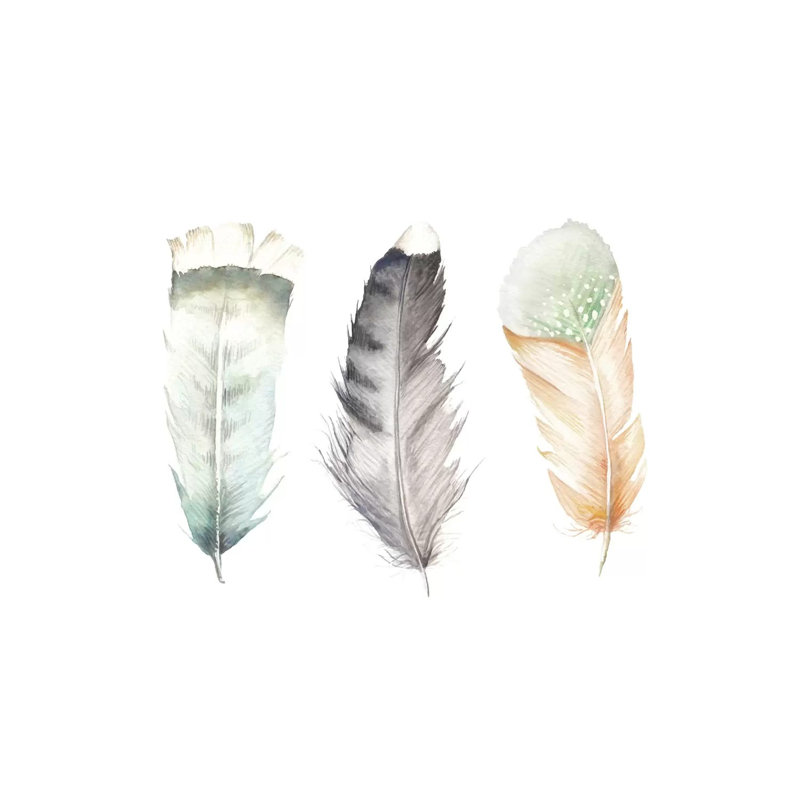 Feathers II by Wandering Laur - Wrapped Canvas Painting, 101.6 cm H x 66.04 cm W x 3.175 cm D