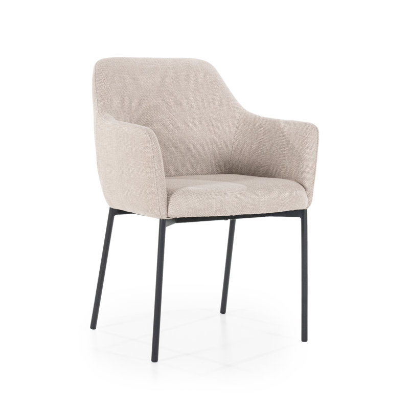 Upholstered Arm Chair, Light Brown