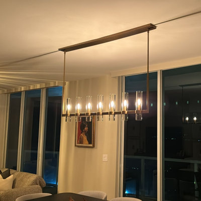 7-Light 59" Dimmable kitchen Island Linear Chandelier (Bulbs Included)