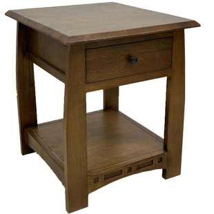 Table de bout avec rangement en bois massif Arts and Crafts