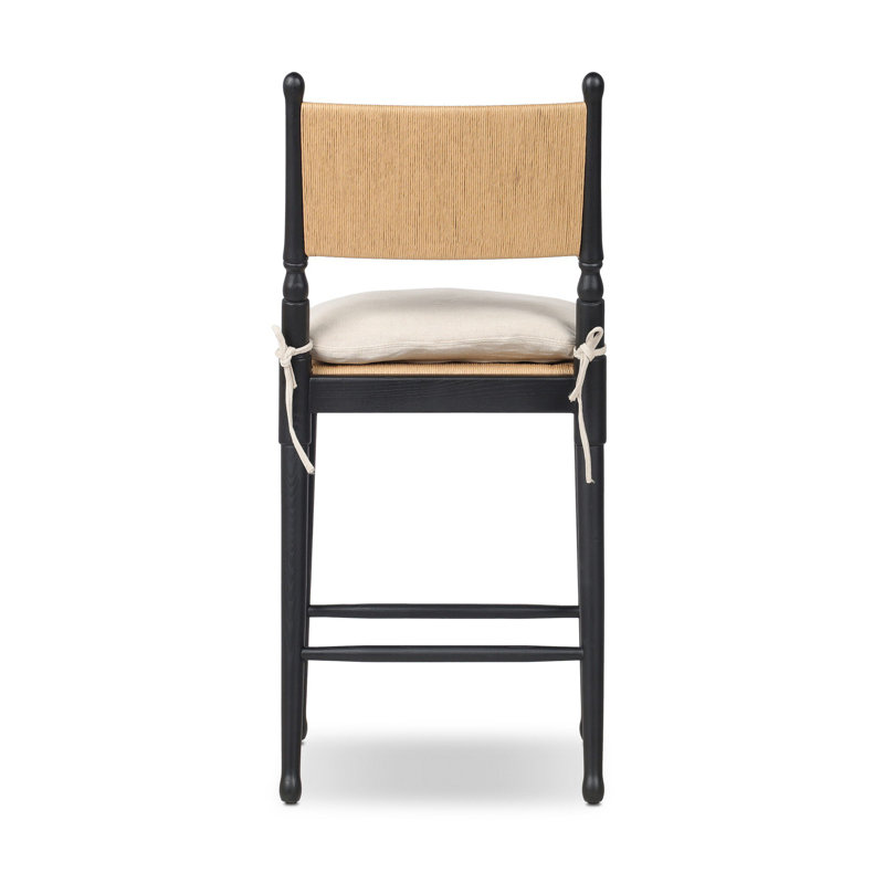 Fayth Stool with Cushion, Counter Stool (25.5” Seat Height)”, Stained Black Ash Frame