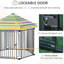 Parc pour chien robuste en métal, cage de chenil extérieure 48 po x 41 po avec toit, porte verrouillable sécurisée et chenil robuste, parc robuste