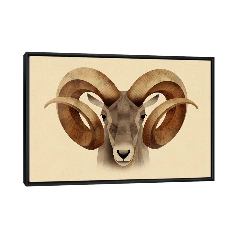 Urial 1 Piece Wall Art on Canvas, 152.5 cm H x 101.5 cm W, Black Framed