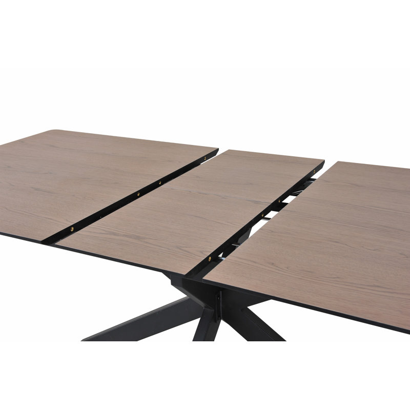 Deebora Extension Dining Table, Brown Wood, 76cm H x 140cm W x 90cm D