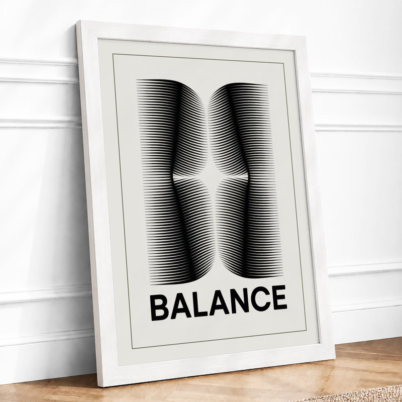 Balance in Forms Minimalist - Framed Print, A3 - 42.0 x 29.7 cm, White