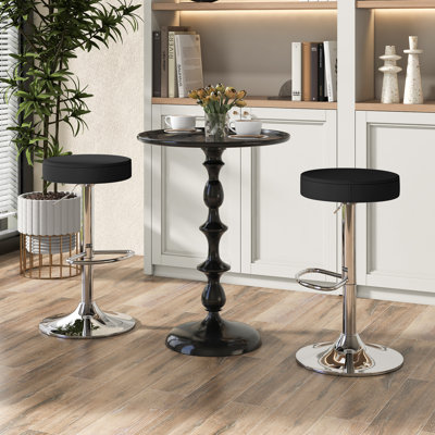 Miek Swivel Upholstered Adjustable Height Bar Stool