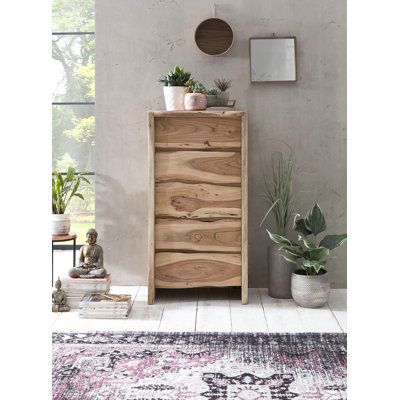 Platon Solid Wood 60cm W 5 - Drawer Chest of Drawers