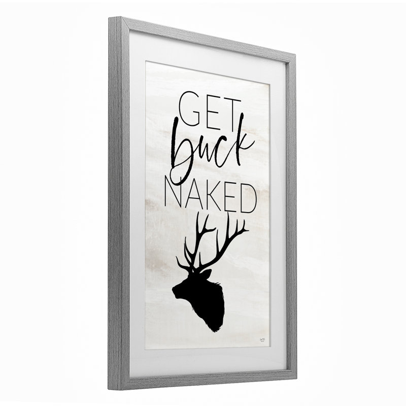 «Get Buck NUE», impression par Lux + Me Designs, Cadre de ferme gris, H 23 po x l 17 po