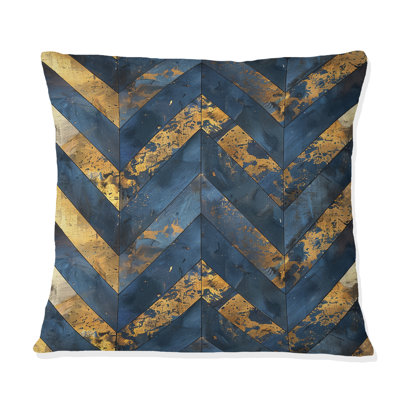 Coussin décoratif bleu à chevrons Glamour I - transitionnel
