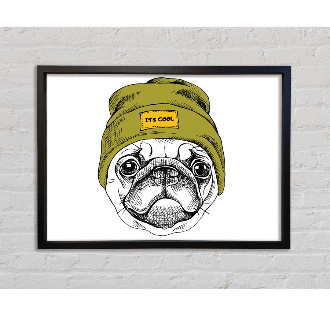 Mops Life Beanie - Bilderrahmen Kunstdrucke auf Leinwand