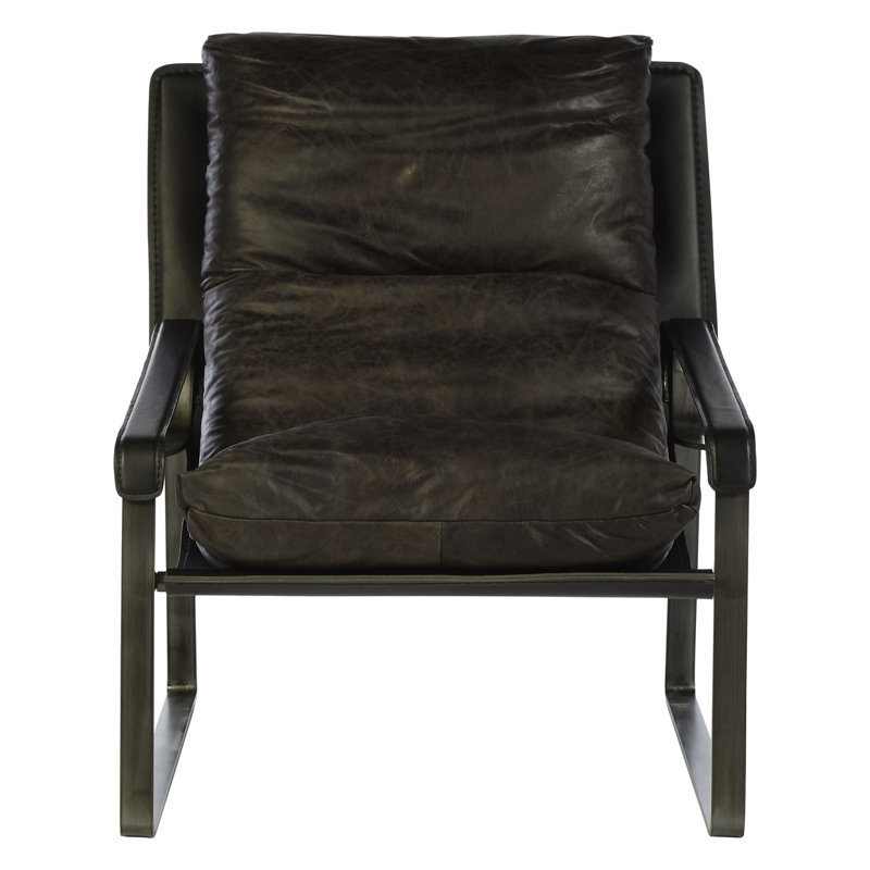 Orono Leather Accent Chair, Dark Brown