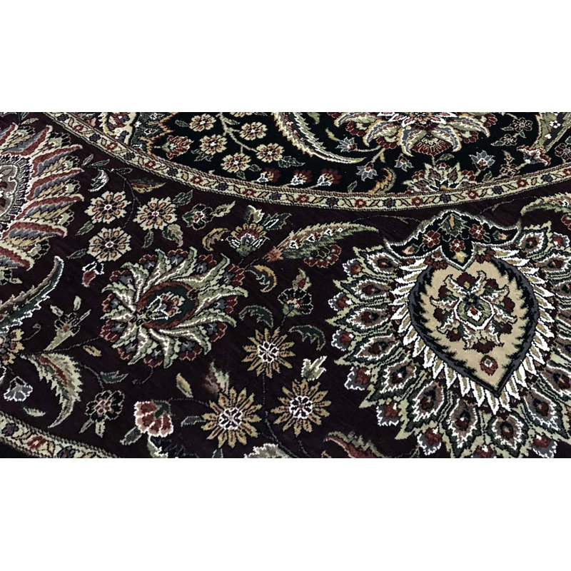 Tapis noir et vin noué à la main de haute qualité