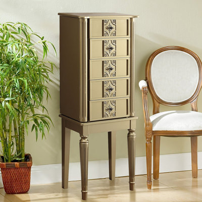 Beaty 4-Drawer Jewelry Armoire with Mirror