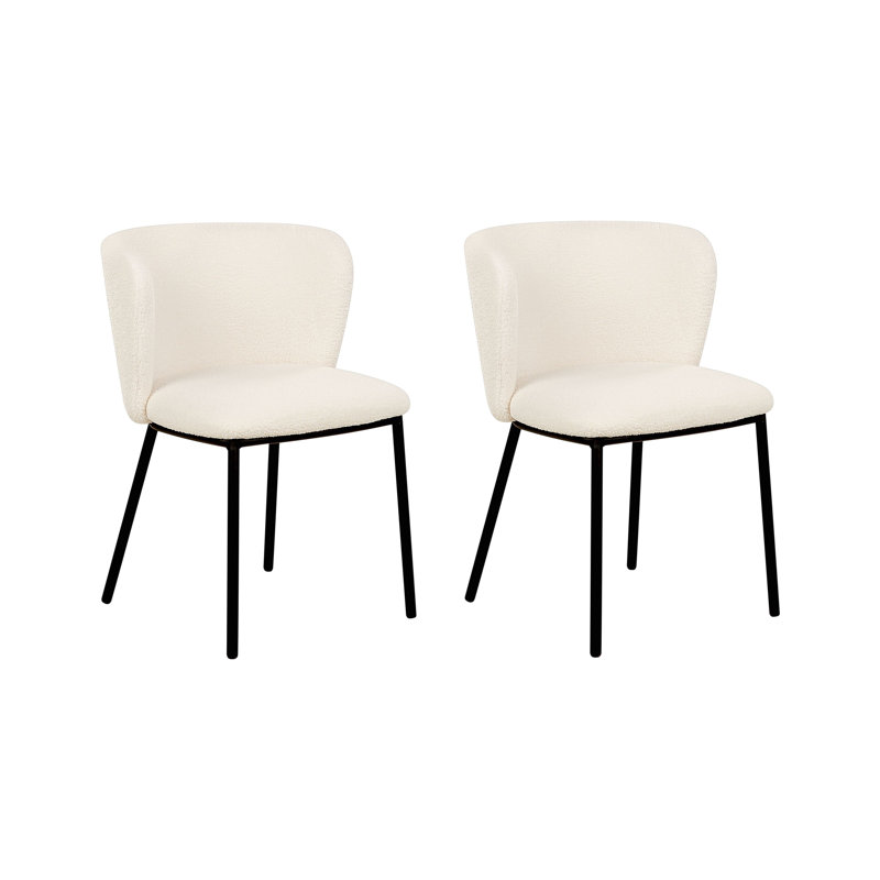 Mina 40cm H Upholstered Metal Spindle Side Chair, White