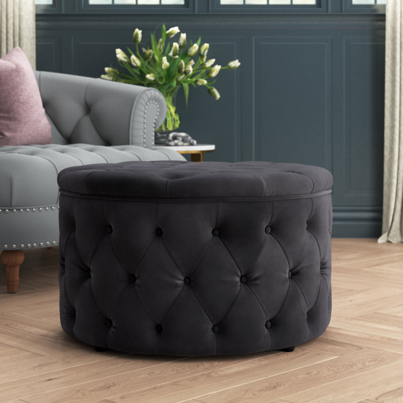 Repose-pieds Elzada, Velours noir