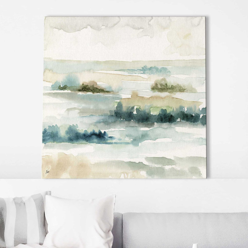 «Pastel Panorama» par Nan - Peinture, L 18 po x H 18 po, Toile tendue