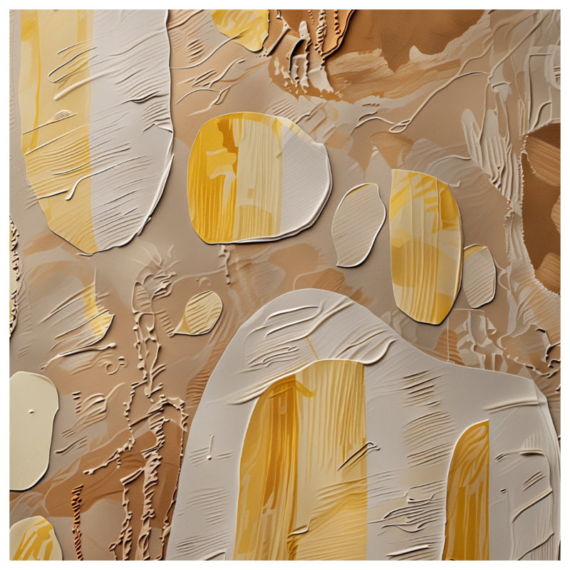 Tapisserie abstraite à formes abstraites - Décoration murale texturée, H 50 po x l 60 po avec 4 œillets