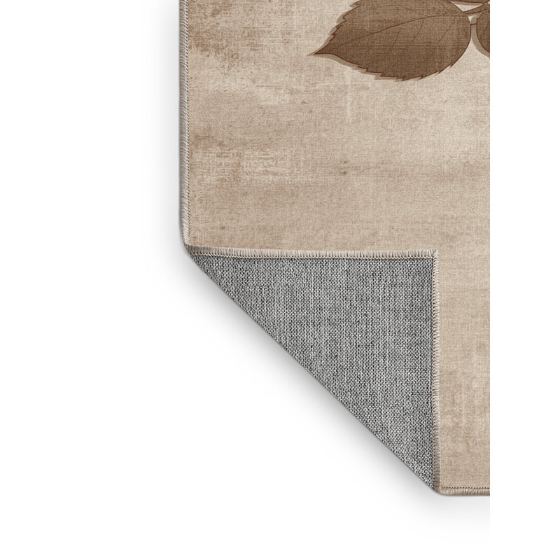 Machine Washable Soho Valentines Modern & Contemporary Abstract Rug in Beige – Beige Binding, 5x8