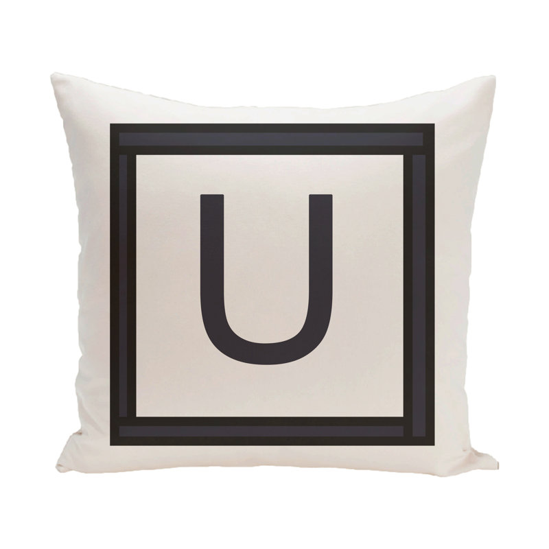  Housse de coussin carré et insert, H 20 po x l 20 po x P 2 po, Blanc/Noir, U