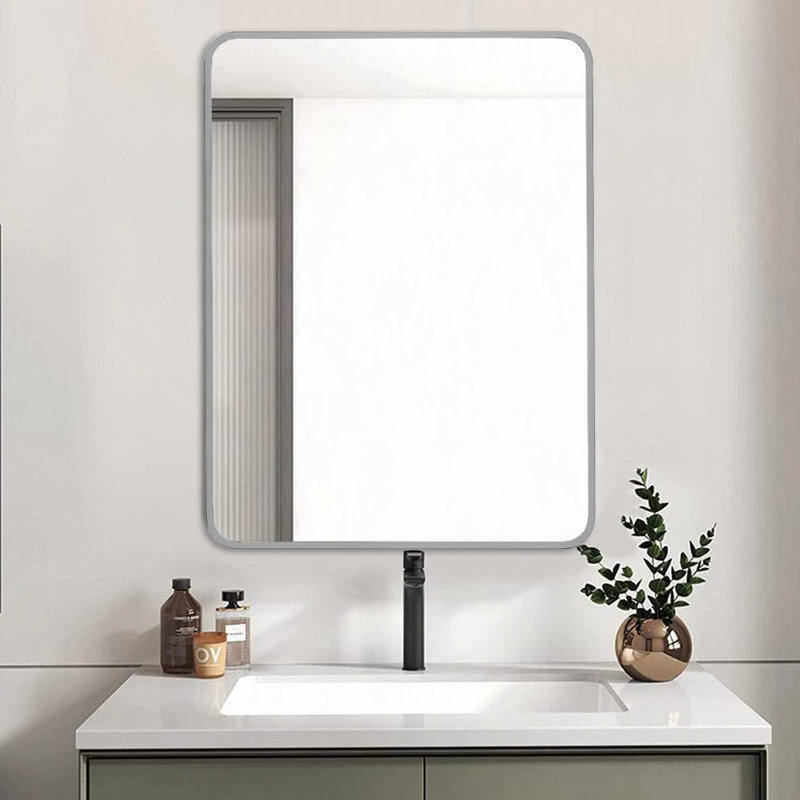 Miroir de salle de bain 24x32 ", Argent argent, 32 po x 24 po